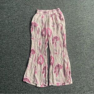 Subtle Luxury Pink Floral Sheer Swim Coverup Pants